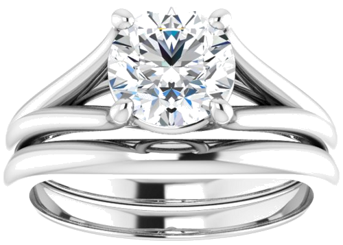 Sužadėtuvių Žiedas „Solitaire“ 14k white gold Round 7mm (8)