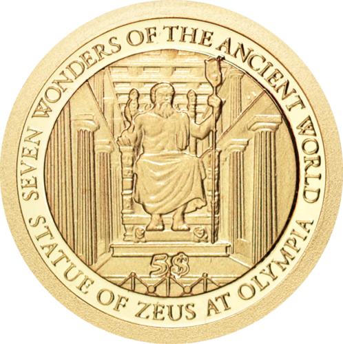 2011 Dzeusas 5 dolerių Saliamono salos auksinė moneta (1)