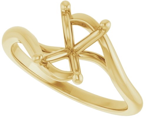 Sužadėtuvių Žiedas „Bypass“ 14k yellow gold Emerald 7.5mm x 5.5mm (5)