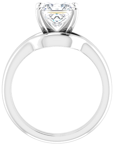 Sužadėtuvių Žiedas „Solitaire“ 585 Baltojo Aukso Square 6.5mm (7)