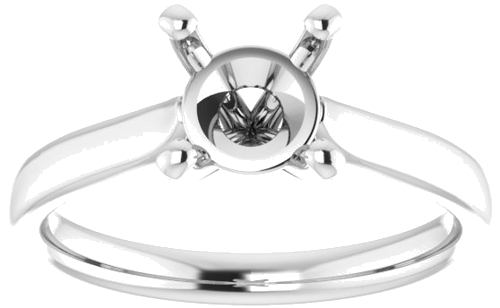 Platinum 7 mm Round Engagement Ring Mounting (3)