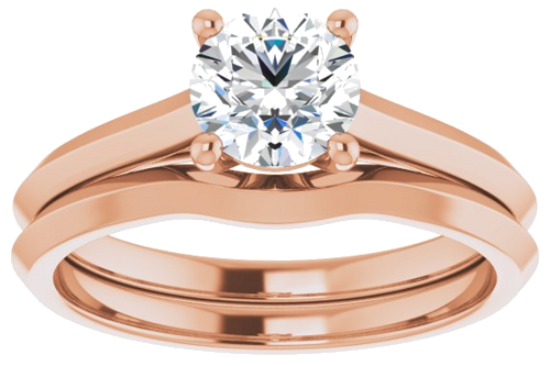 Sužadėtuvių Žiedas „Claw-Prong“ 14k rose gold Round 6mm (8)