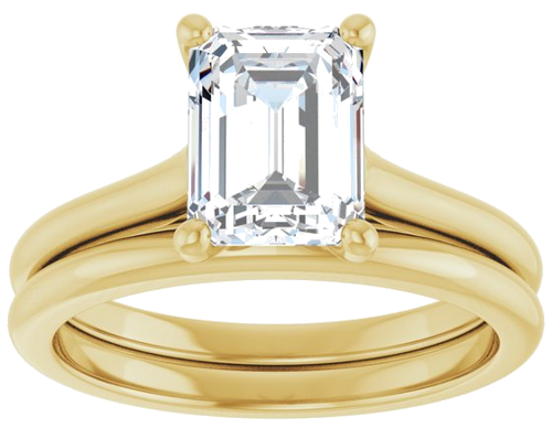 Sužadėtuvių Žiedas „Solitaire“ 585 Geltonojo Aukso Emerald 8mm x 6mm (8)