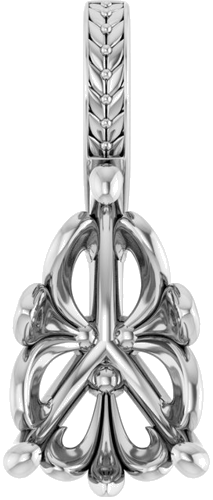 Pakabukas „Floral-Inspired Solitaire“ 14k white gold Pear 12mm x 8mm (1)