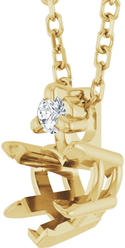 Pakabukas „Accented Heart“ 585 Geltonojo Aukso Heart Shape 5mm (2)