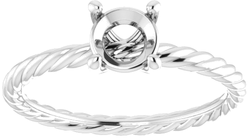 Sužadėtuvių Žiedas „Solitaire“ 585 Baltojo Aukso Round 5.8mm (3)