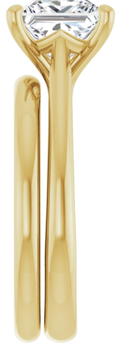 Sužadėtuvių Žiedas „Solitaire“ 14k yellow gold Square 7mm (9)