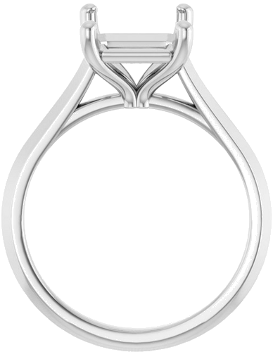 Sužadėtuvių Žiedas „Claw-Prong“ 950 Platinos Emerald 10mm x 8mm (2)