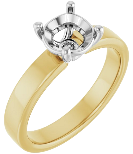 Sužadėtuvių Žiedas „Solitaire“ 14k yellow/white gold Round 7mm (1)