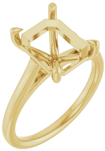 Sužadėtuvių Žiedas „Claw-Pong“ 14k yellow gold Emerald 10mm x 8mm (1)