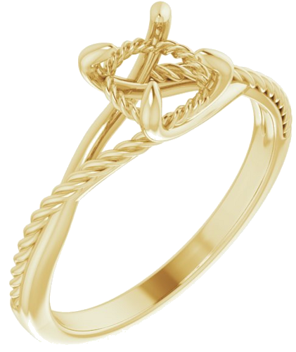 Sužadėtuvių Žiedas „Claw-Prong Solitaire Rope“ 14k yellow gold Round 6.5mm (1)