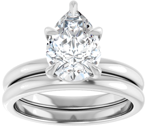 14K White 10x7 mm Pear Solitaire Engagement Ring Mounting (8)