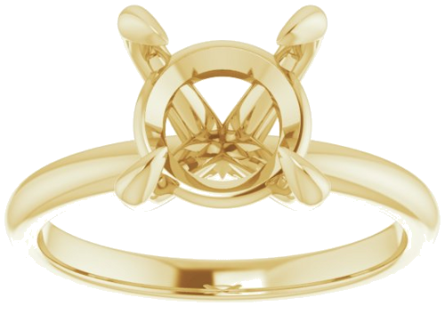 14K Yellow  9 mm Round Solitaire Engagement Ring Mounting (3)