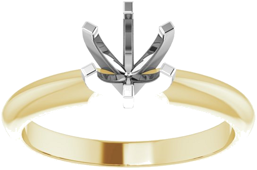 Sužadėtuvių Žiedas „Lightweight Solitaire“ 14k yellow gold & platinum Round 5.7mm x 6mm (3)