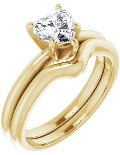 Sužadėtuvių Žiedas „Solitaire“ 585 Geltonojo Aukso Heart Shape 6mm (6)