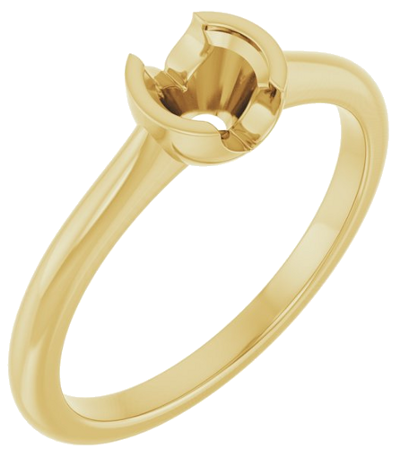 Sužadėtuvių Žiedas „Half-Bezel Solitaire“ 14k yellow gold Round 4.8mm (1)