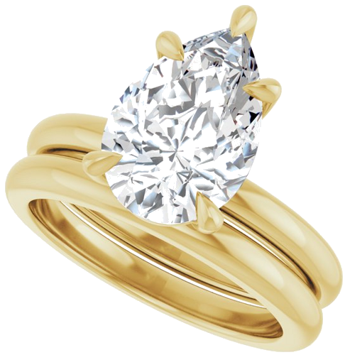 14K Yellow 12x8 mm Pear Solitaire Engagement Ring Mounting (10)