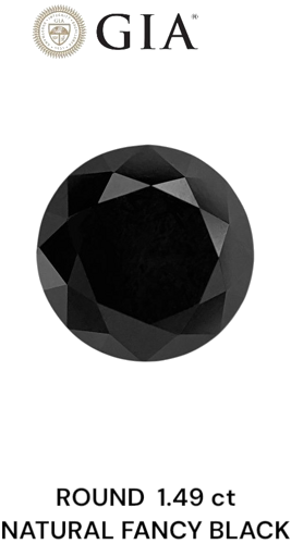 1.49 carat Fancy Black-VVS2 Excellent cut Natūralus Round Deimantas (1)