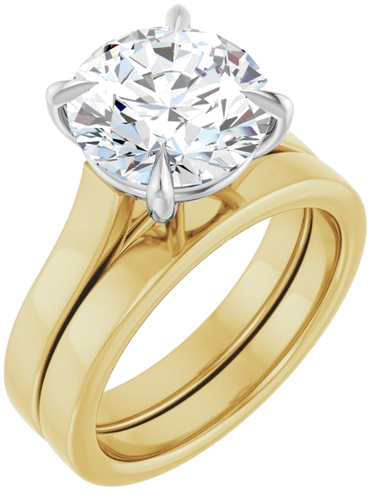 Sužadėtuvių Žiedas „Claw-Prong“ 14k yellow/white gold Round 10mm (6)