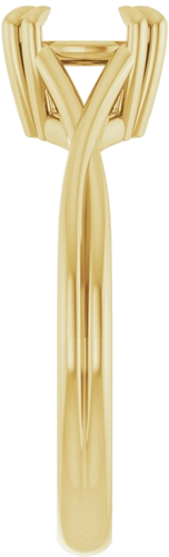 Sužadėtuvių Žiedas „Double Claw-Prong Solitaire Criss-Cross“ 14k yellow gold Round 7.4mm (4)