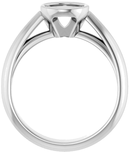 Sužadėtuvių Žiedas „Bezel-Set Solitaire“ 14k white gold Round 6.5mm (2)