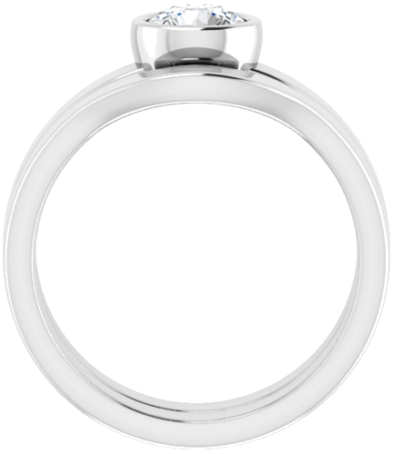 Sužadėtuvių Žiedas „Bezel-Set Solitaire“ 14k white gold Round 5.5mm (7)