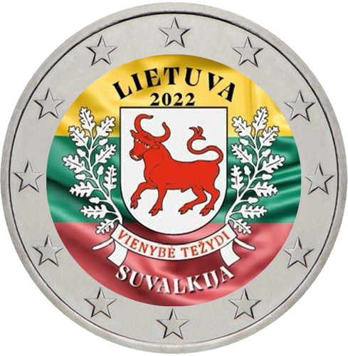 2022 Lietuva Suvalkija 2 eiro monēta (krāsaina) (1)