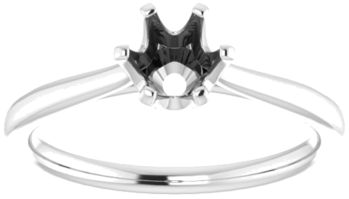 14K White 5.5 mm Round Engagement Ring Mounting (3)