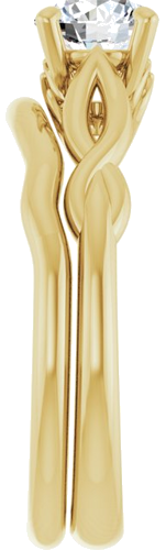 Sužadėtuvių Žiedas „Solitaire Sculptural“ 14k yellow gold Round 5.8mm (9)