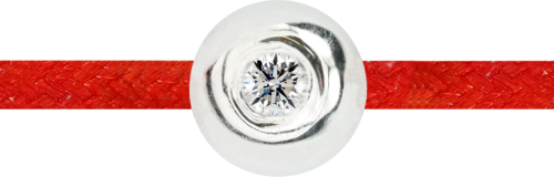 Браслет из красной нити с золотой бусиной и бриллиантом (2)