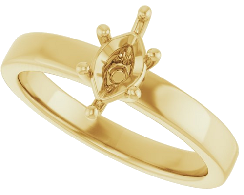 14K Yellow 8x4 mm Marquise Solitaire Engagement Ring Mounting (5)
