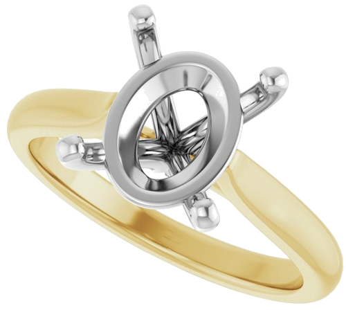 Sužadėtuvių Žiedas 14k yellow/white gold Oval 11mm x 9mm (5)