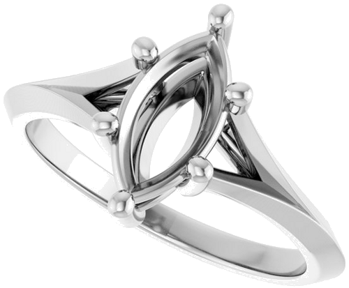 Sužadėtuvių Žiedas „Solitaire Split Shank“ 14k white gold Marquise 10mm x 5mm (5)