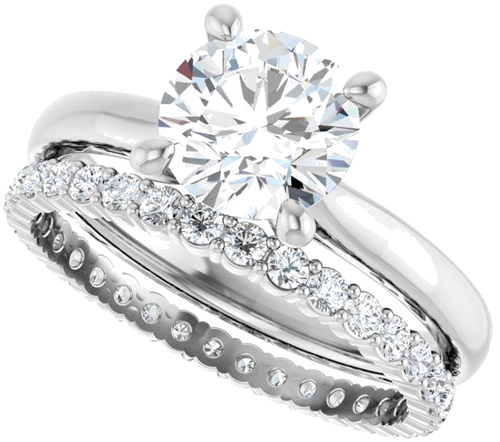 14K White 7.4 mm Round Solitaire Engagement Ring Mounting (10)