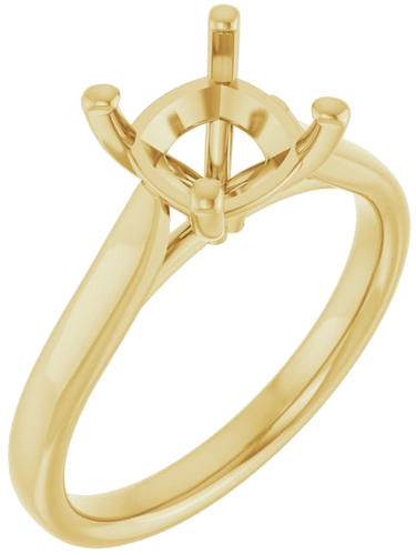 14K Yellow 7 mm Cushion Engagement Ring Mounting (1)