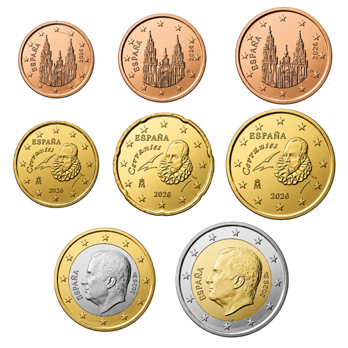 2026 Испания UNC комплект евро монети (1)