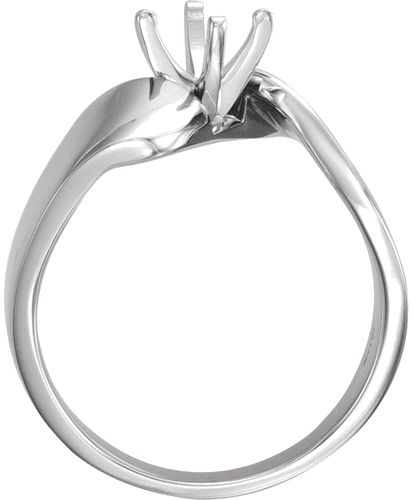Sužadėtuvių Žiedas „Solitaire Bypass“ 14k white gold Round 5.2mm (2)