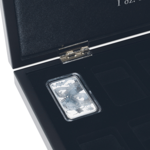 VOLTERRA monētu futrālis 18 sudraba pūķa taisnstūra monētām kapsulās (3)