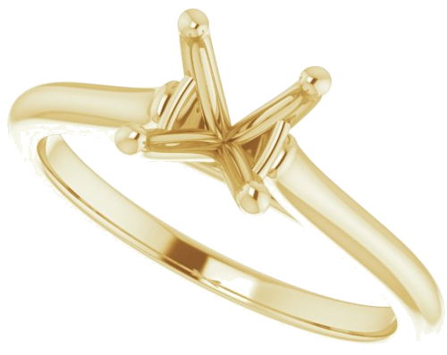 10K Yellow 6.5 mm Round Solitaire Engagement Ring Mounting (5)