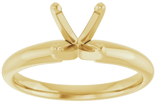 14K Yellow 6-6.6 mm Round 4-Prong Solitaire Ring Mounting (3)
