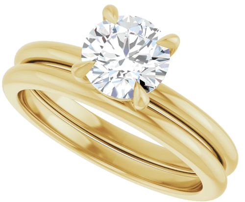 14K Yellow 6.5 mm Round Solitaire Engagement Ring Mounting (10)