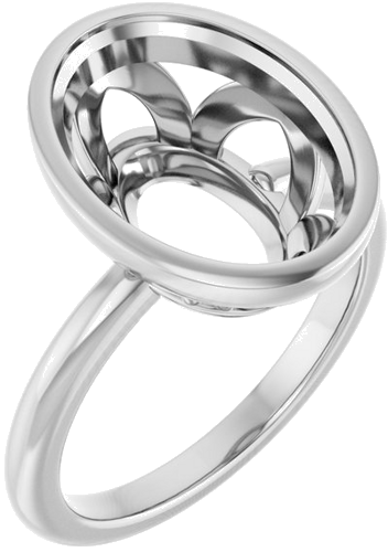 Sužadėtuvių Žiedas „Bezel-Set“ 925 Sidabro Oval 14mm x 10mm (1)