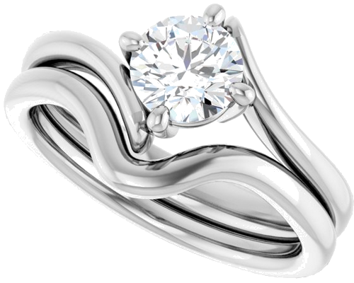 14K White  5.8 mm Round Solitaire Engagement Ring Mounting (10)