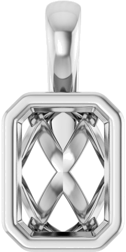 14K White 7x5 mm Emerald Pendant Mounting (1)