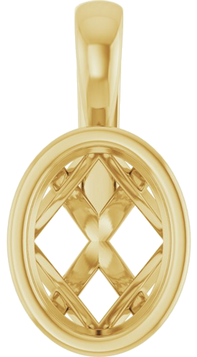 14K Yellow 8x6 mm Oval Pendant Mounting (1)