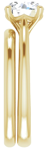 Sužadėtuvių Žiedas „Solitaire“ 585 Geltonojo Aukso Round 7.4mm (9)