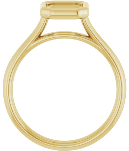 Sužadėtuvių Žiedas „Bezel-Set Solitaire“ 417 Geltonojo Aukso Emerald 8mm x 6mm (2)