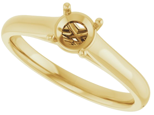 14K Yellow 5.2 mm Round Solitaire Engagement Ring Mounting (5)