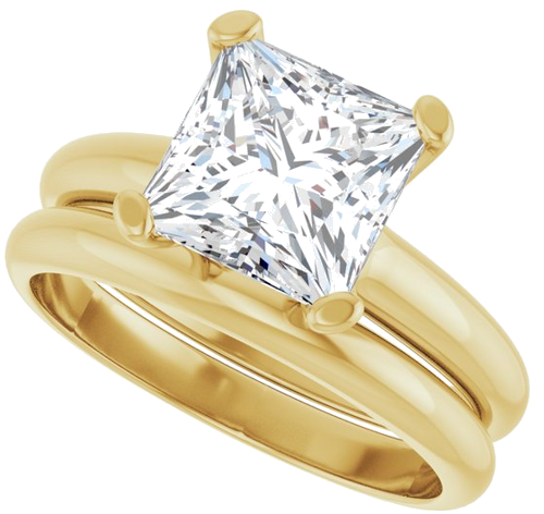 Sužadėtuvių Žiedas „Solitaire“ 14k yellow gold Square 7.5mm (10)