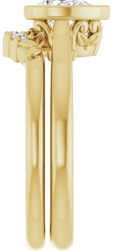 Sužadėtuvių Žiedas „Bezel-Set“ 14k yellow gold Pear 7mm x 5mm (8)